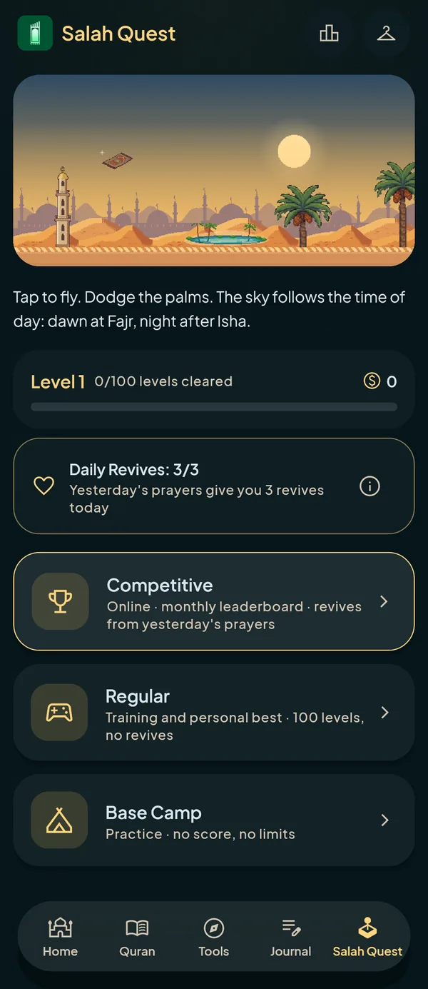A game that rewards prayer