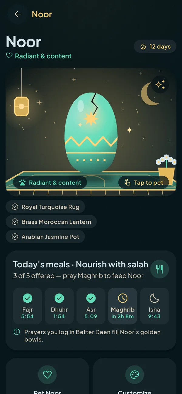 Noor, an egg that warms with your salah