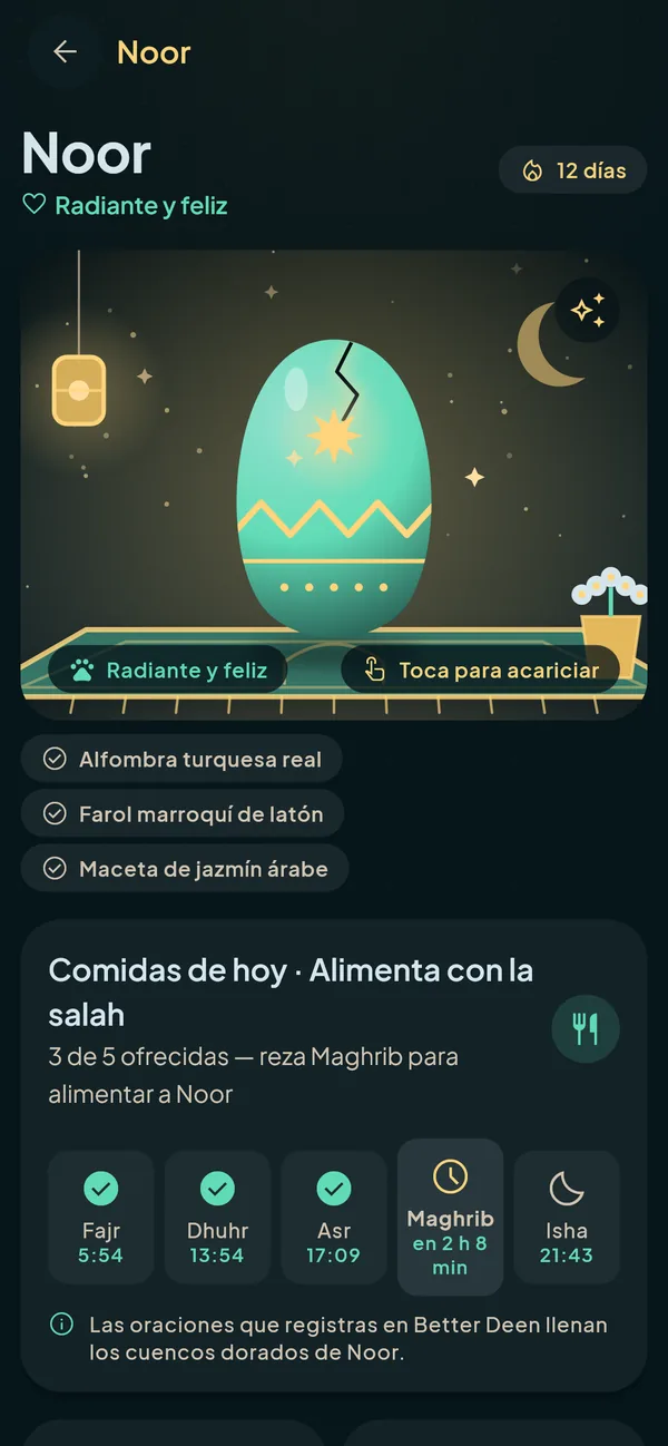 Noor, un huevo que se calienta con tu salah